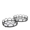 Lenore Round Metal/Mirror Tray Black (Set of 2), Decorative Object by Mercana, 18.9" length x 18.9" width x 4.33" height thumbnail 1