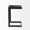 Kiran 17L x 17W x 26H Black Wood with Black Metal Base C-Shape Counter Stool thumbnail 3