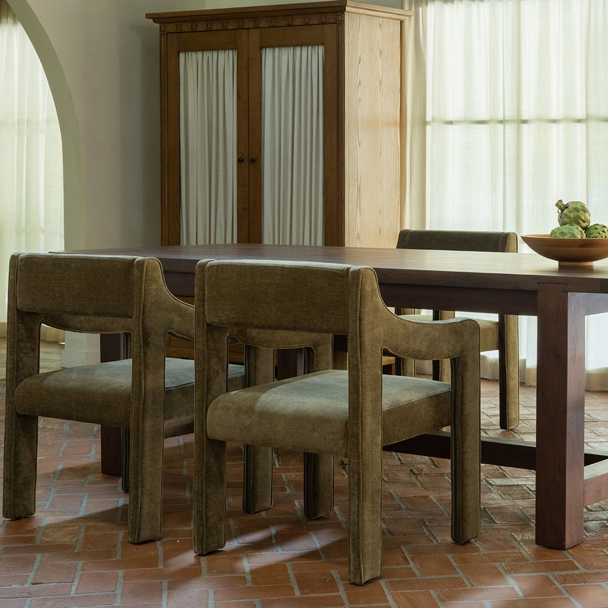 Wilson Dining Table Large Warm Brown, by Moe's Home, 120" width x 30" height x 40" depth View 9
