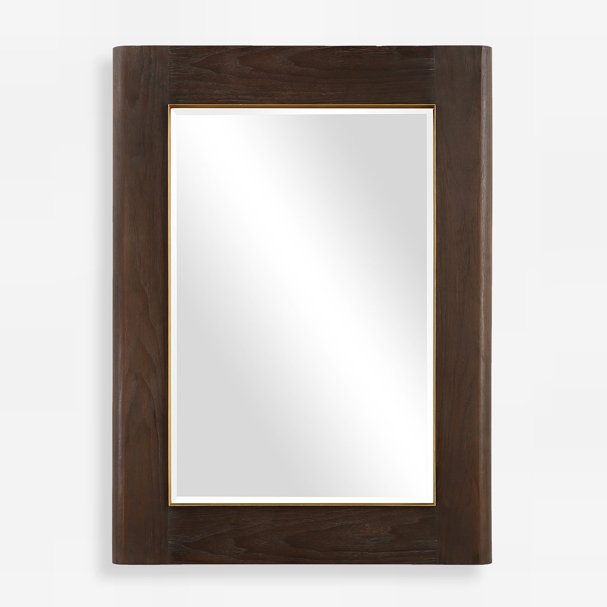 Catron Aged Walnut Mirror, by Uttermost, 33.87" width x 45.62" height x 2" depth View 1