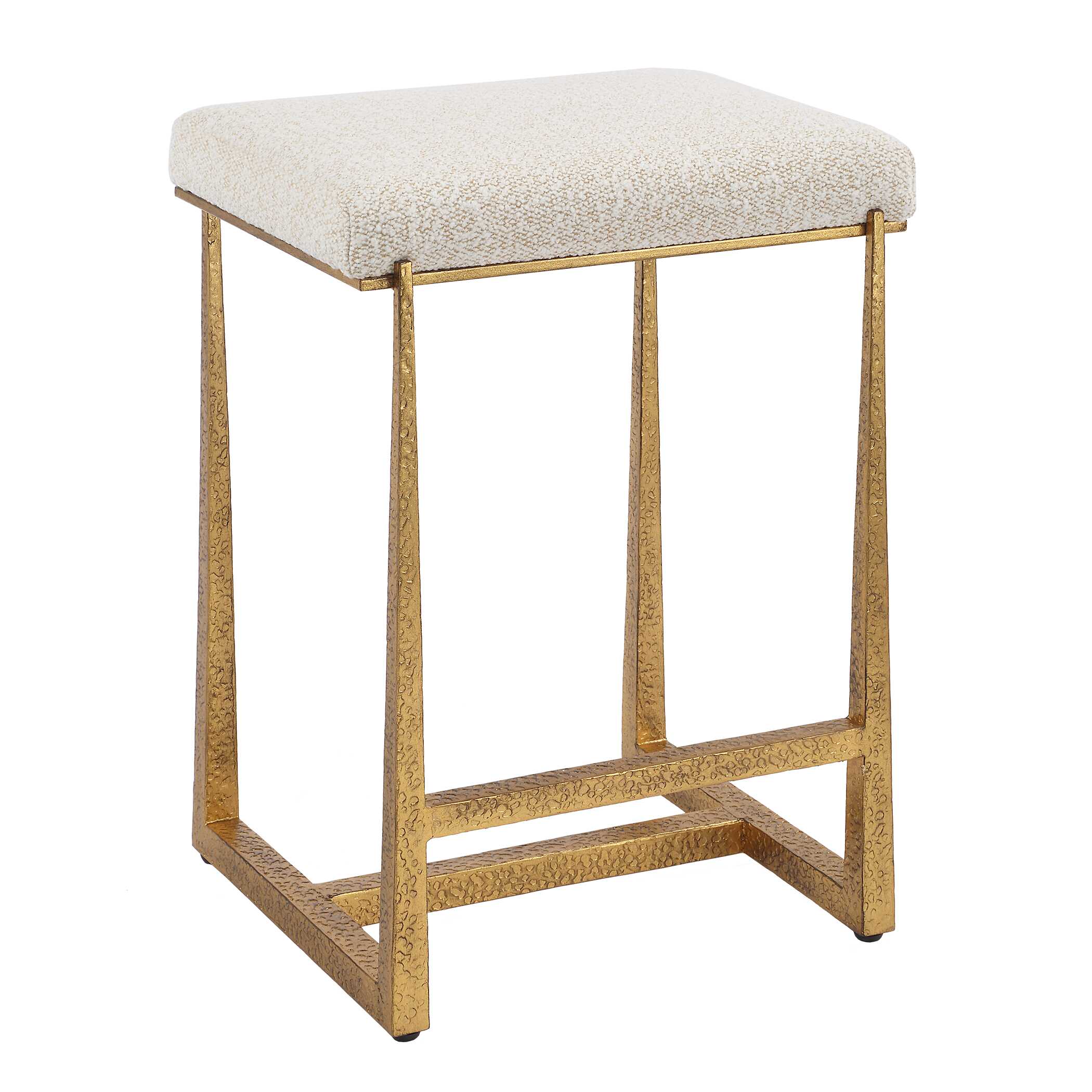 Midas Gold Counter Stool, Furniture by Uttermost, 18.5" width x 26" height x 15.5" depth View 5