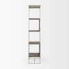 Morris II 19.75 x 15 x 72.5 Brown Wood and Silver Metal Frame 4 Shelf Shelving Unit, Shelving & Bookcase by Mercana, 19.75" length x 15" width x 72.5" height thumbnail 5