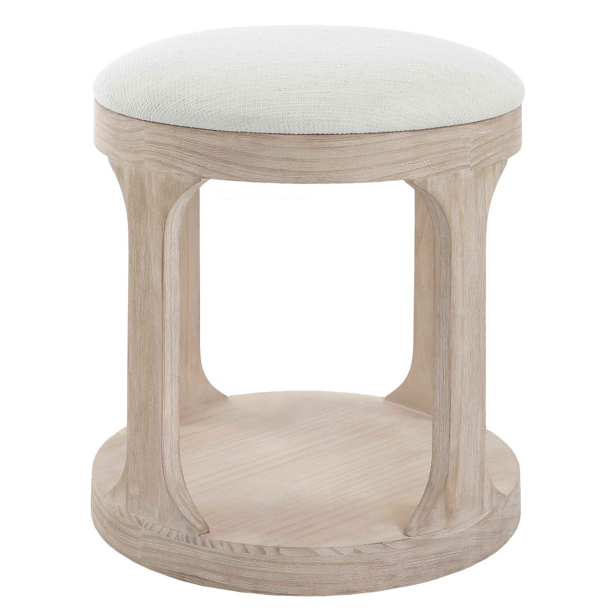Dennen Oak Ottoman, by Uttermost, 18" width x 20.5" height x 18" depth View 6