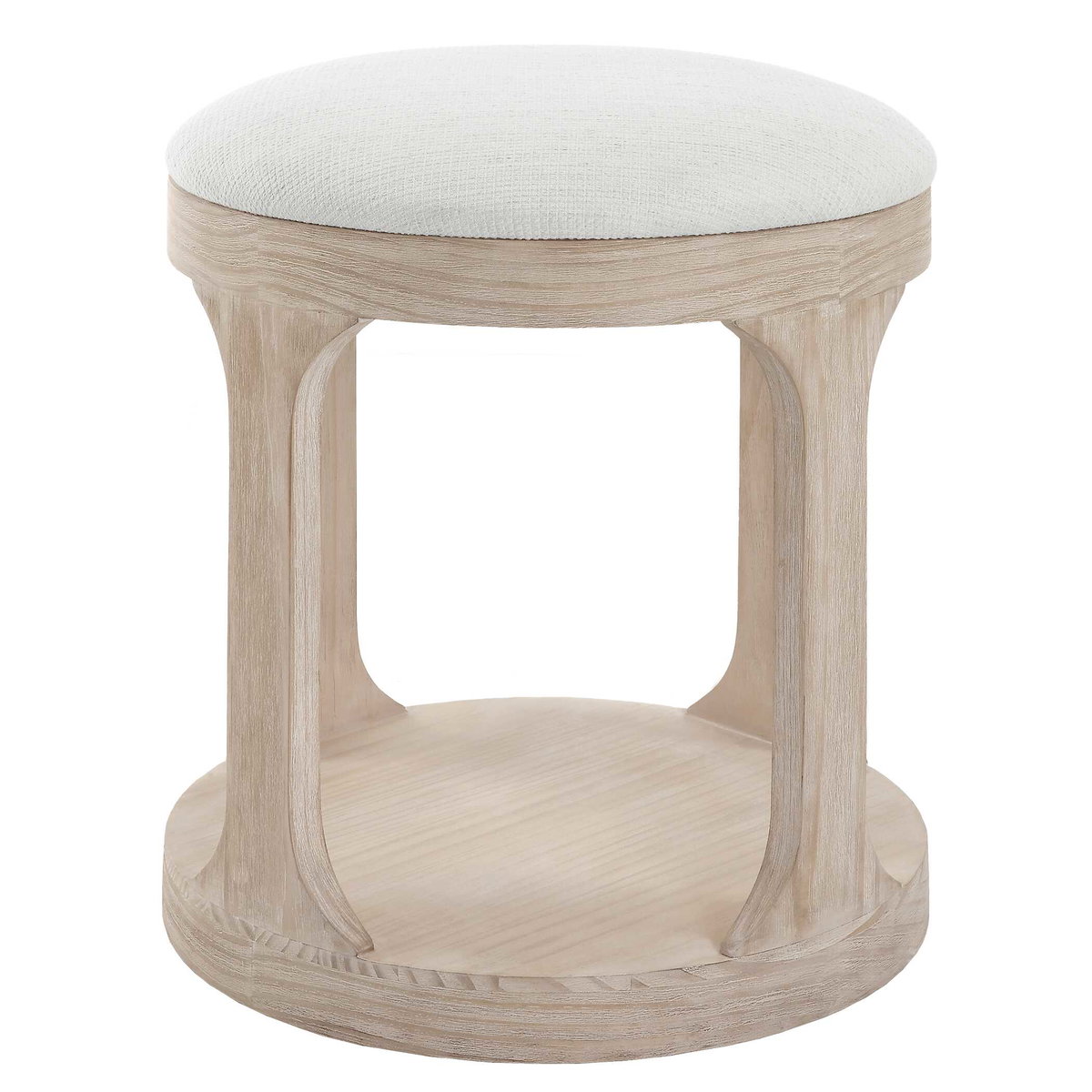 Dennen Oak Ottoman, by Uttermost, 18" width x 20.5" height x 18" depth View 6