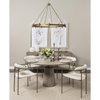 Maxwell 54' Round Pedestal Dining Table | Modern | Brown Wood & Brown Wood/Gold Metal | Seats 4, by Mercana, 54" length x 54" width x 30" height thumbnail 2
