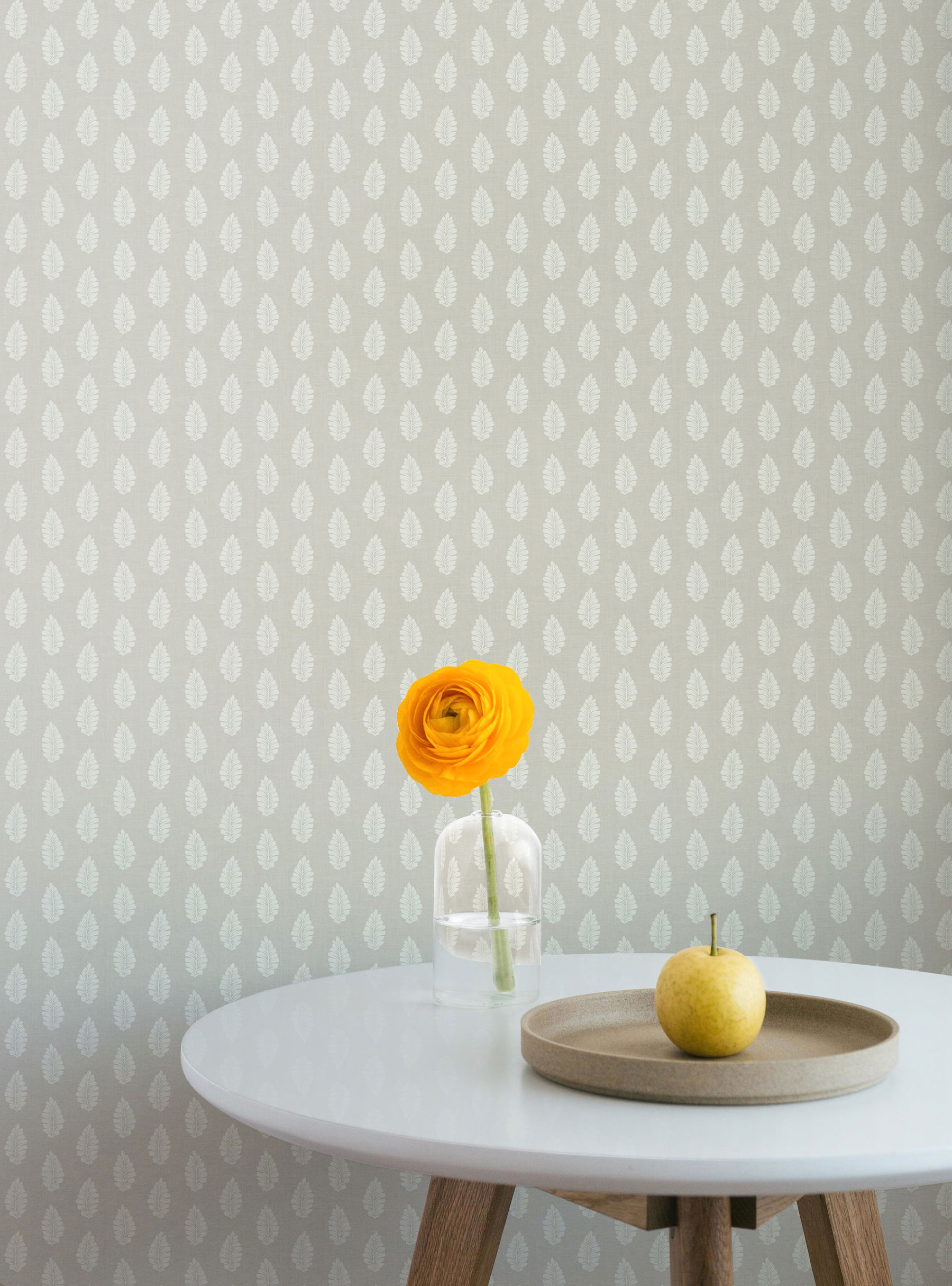 Leaf Pendant Grey Wallpaper large image 