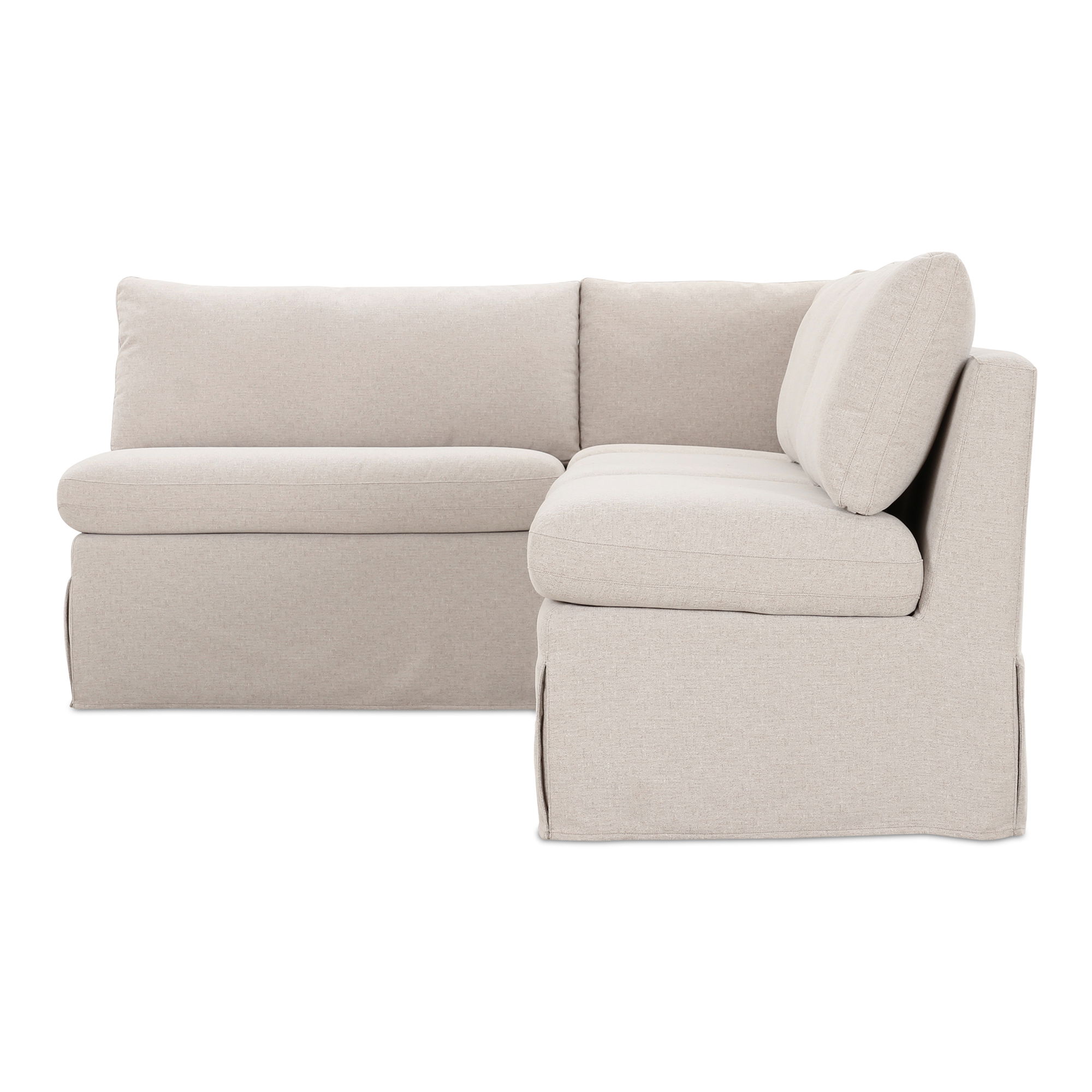 Fable Slipcover Dining Banquette L-shape Beige 96in large image 