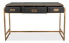 Grey Leather Shagreen Desk, by Sarreid, 1'10" length x 4'1" width x 2'7" height thumbnail 8