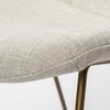 Sawyer Solid Back Dining Arm Chair | Beige Fabric with Gold Metal, Dining Chair by Mercana, 22.44" length x 24.8" width x 34.65" height thumbnail 9