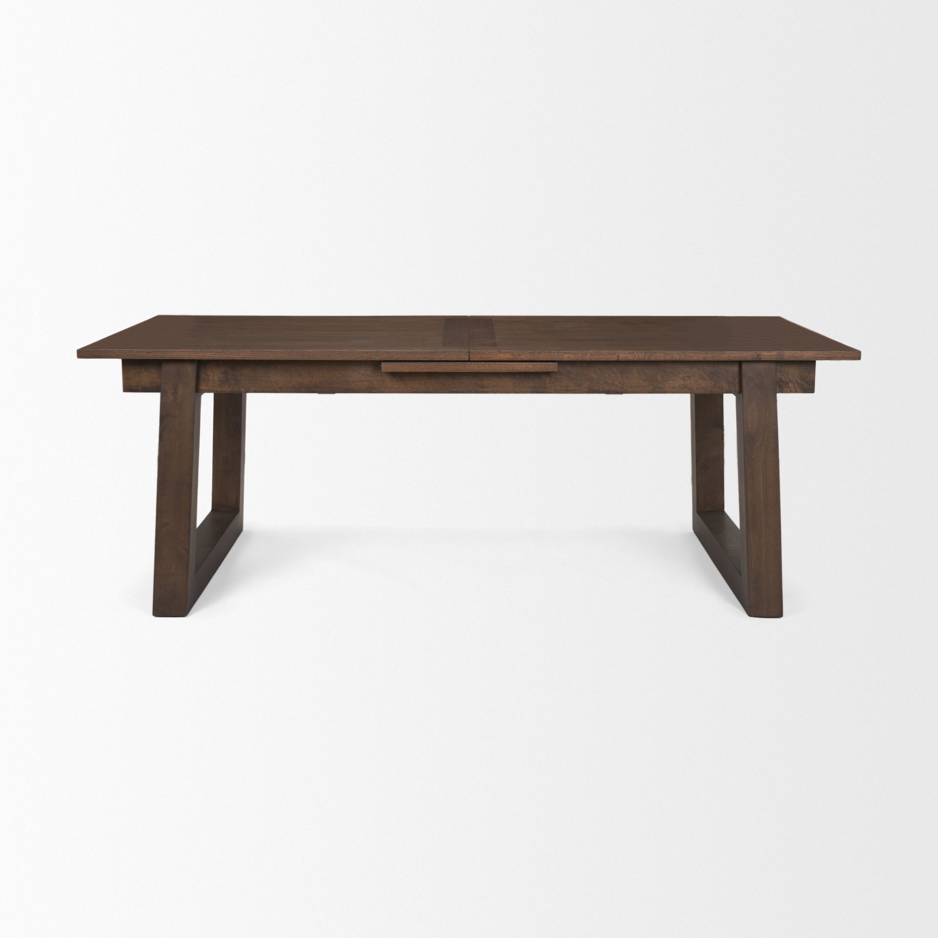 Takota Dark Brown Rectangular Oak Wood with Birch Wood Legs Extendable Dining Table large image 