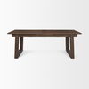 Takota Dark Brown Rectangular Oak Wood with Birch Wood Legs Extendable Dining Table thumbnail 5