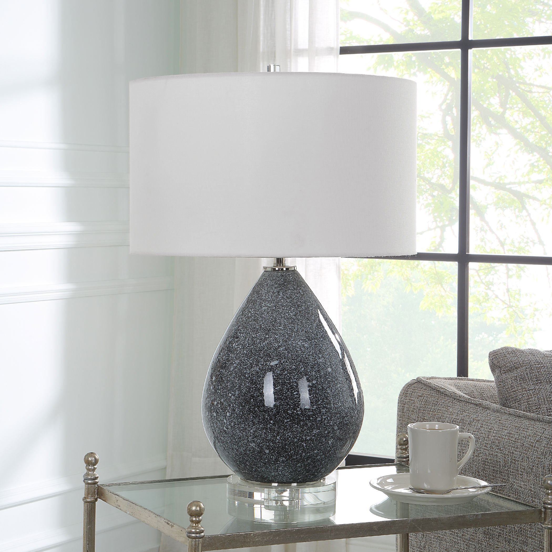 Nebula Speckled Glaze Table Lamp large image 