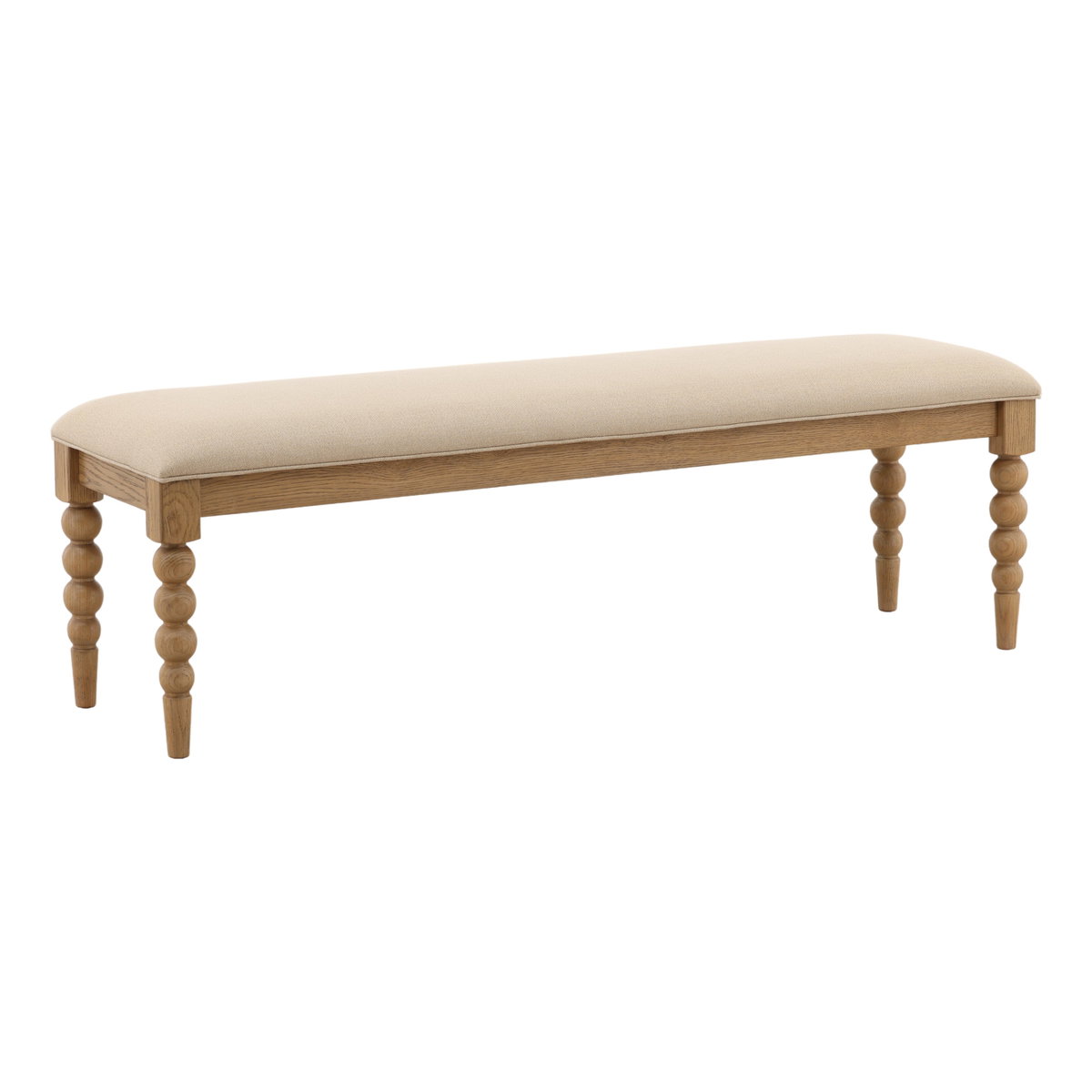 Marcellina Bench Beige, Benche by Dovetail, 57.7" width x 18.7" height x 16.2" depth View 1