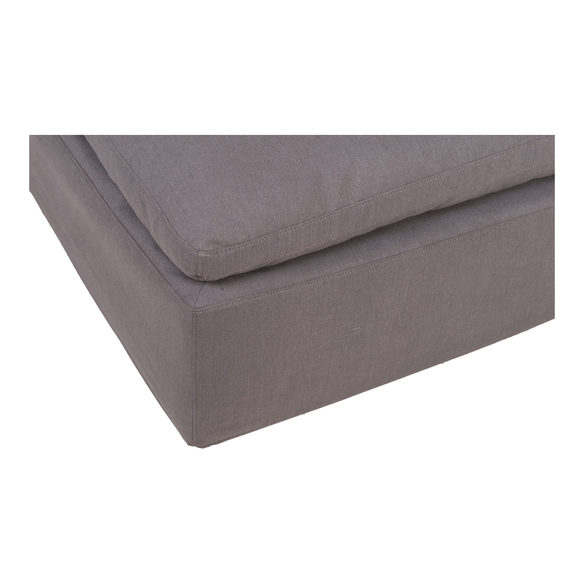 Clay Ottoman Light Grey, by Moe's Home, 44.5" width x 19.5" height x 44.5" depth View 3