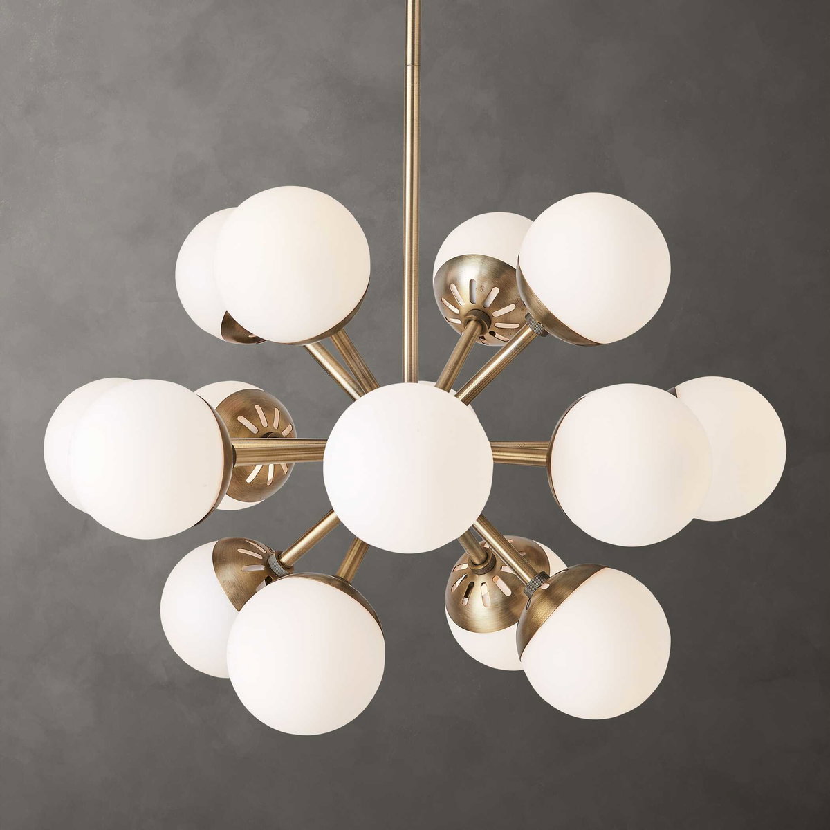 Droplet 16 Light Sputnik Chandelier, by Uttermost, 28.12" width x 17.12" height x 28.12" diameter View 4