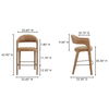 Martens Bar Stool Brown Leather, Counter & Bar Stool by Moe's Home, 23.6" width x 42.9" height x 23.3" depth thumbnail 6