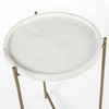 Stella 17L x 17W White Round Marble Top with Gold Base Accent Table, Side & End Table by Mercana, 16.5" length x 16.5" width x 23" height thumbnail 10
