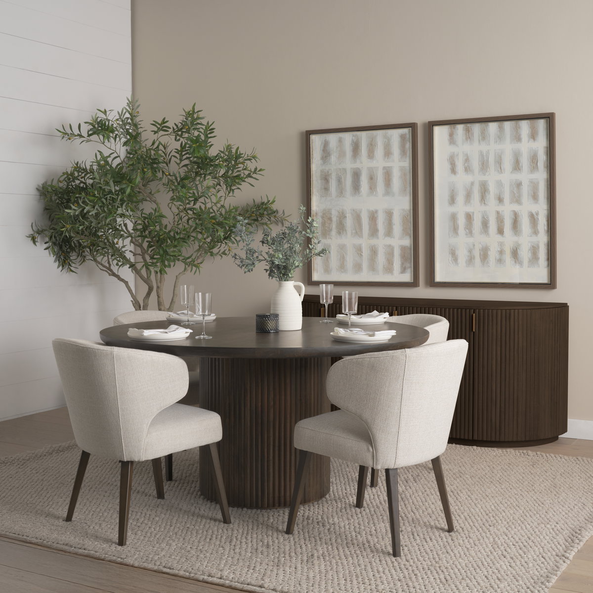 Terra 72L x 18W x 32H Dark Brown Wood Fluted Sideboard, Sideboards & Buffet by Mercana, 72" length x 19" width x 32" height View 3