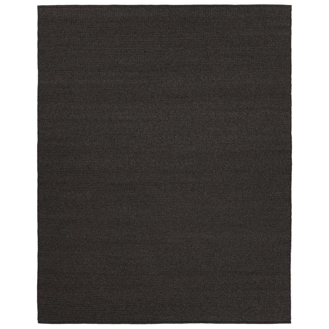 Rectangle Maverick Solid Color Hand Loomed Polypropylene/Polyester Indoor/Outdoor Area Rug in Char large image 