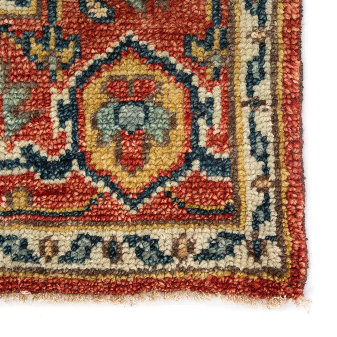 Revere Hand-Knotted Wool Red/Beige Area Rug large image 