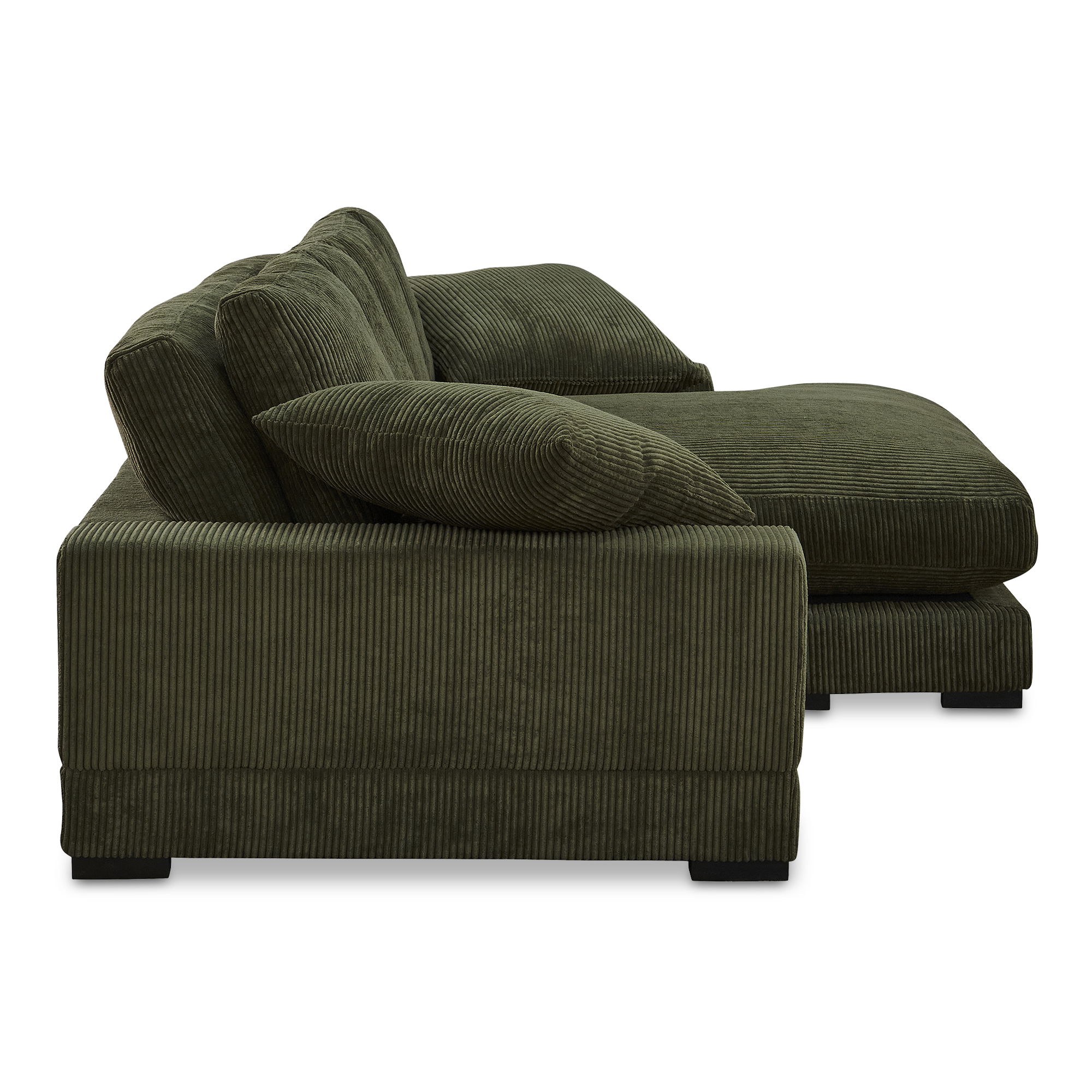 Plunge Sectional Dark Green, Sectional Sofa by Moe's Home, 106" width x 34" height x 46" depth View 3