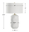 Emerie Textured White Table Lamp, by Uttermost, 17" width x 26.25" height x 17" depth thumbnail 3