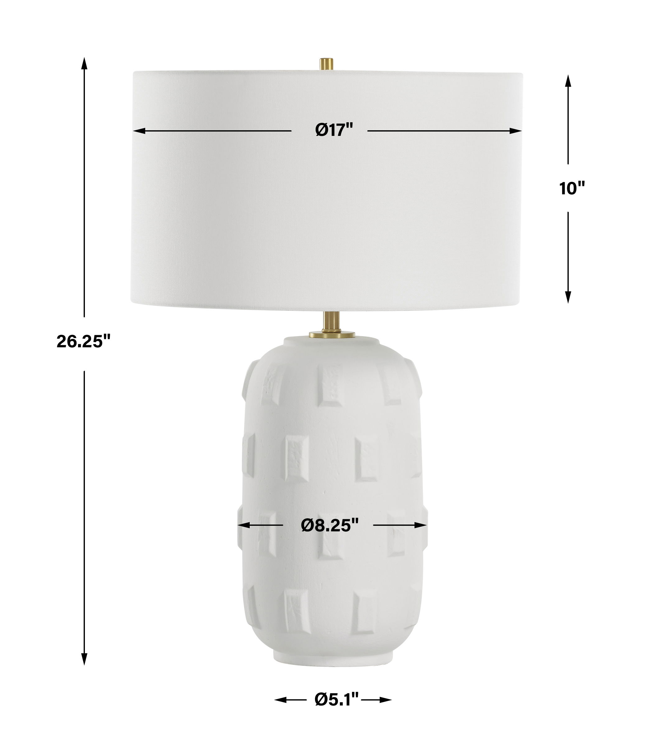 Emerie Textured White Table Lamp large image 