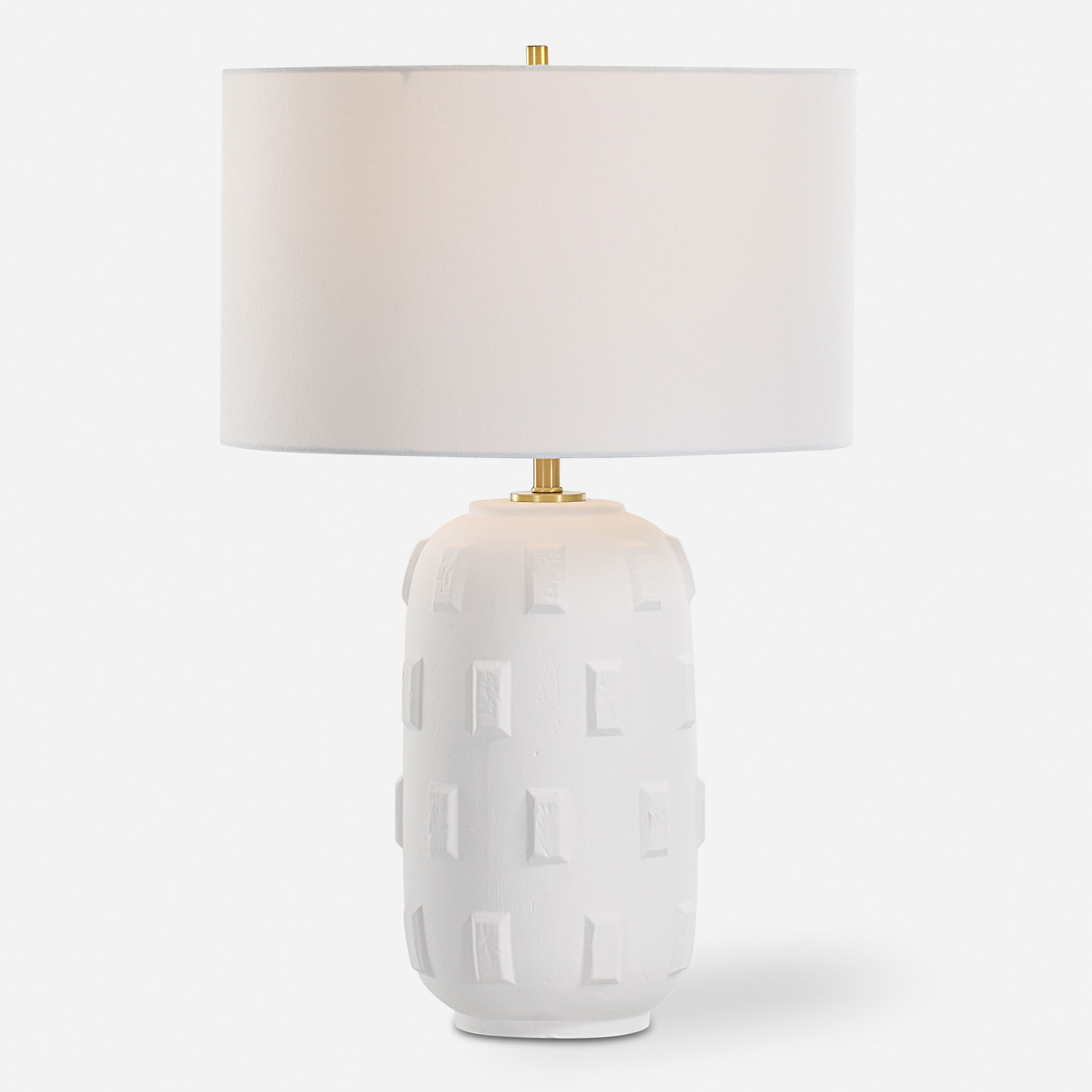 Emerie Textured White Table Lamp large image 