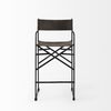 Direttore 19.3L x 19.3W x 40.2H Brown/Gray Suede with Metal Frame Counter Stool, Counter & Bar Stool by Mercana, 19.3" length x 20" width x 40.2" height thumbnail 3