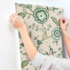 Dahlia Blooms Green & Beige Wallpaper thumbnail 4