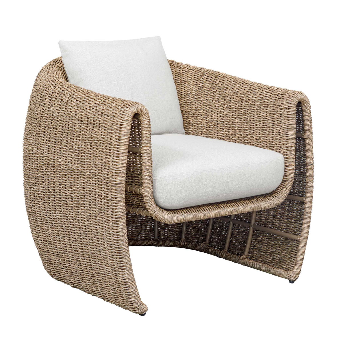 Tropic Golden Flax Outdoor Lounge Chair, Outdoor Chair by Uttermost, 2'7.2" width x 2'11" height x 3' depth View 6
