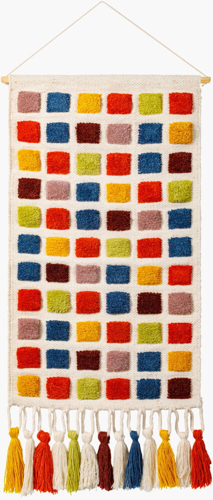Colorful Grid Wall Hanging, by Surya, 20" width x 40" height