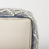 Eshana  Cream Wool and Denim Patterned Pouf, Ottoman by Mercana, 16" length x 16" width x 16" height thumbnail 9