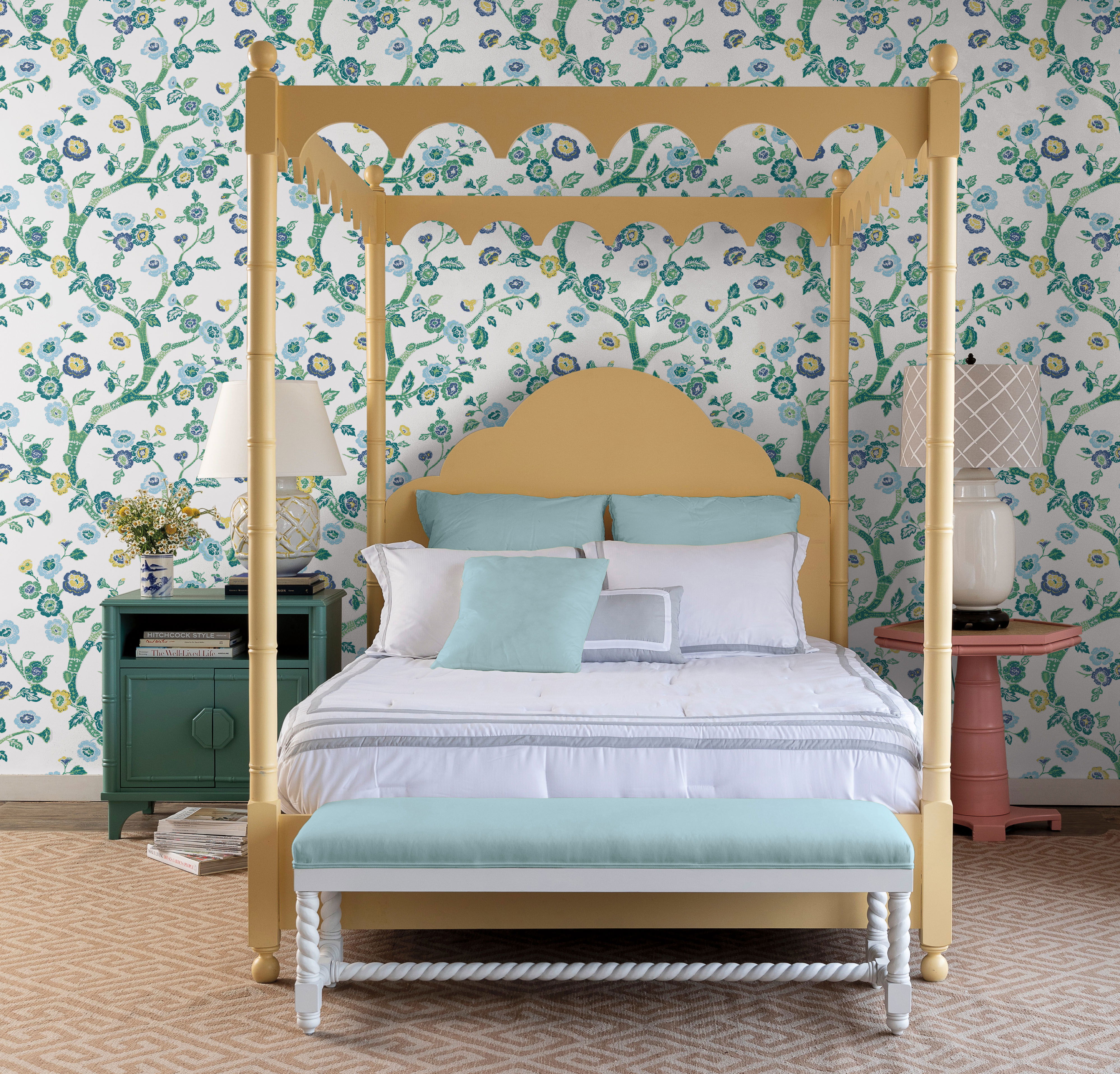 Temple Garden Bardados Green Peel & Stick Wallpaper large image 