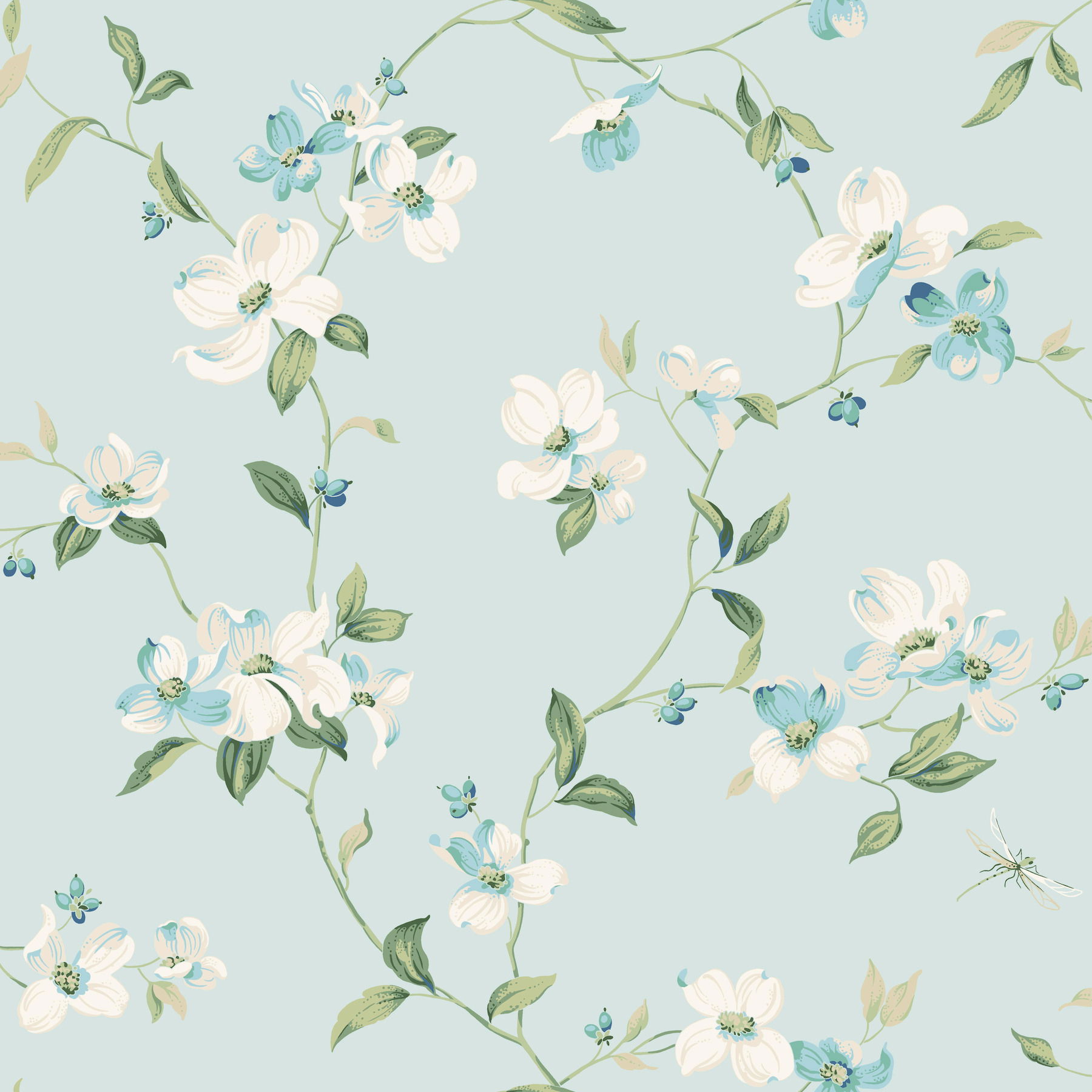 Dogwood Light Blue Wallpaper large image 