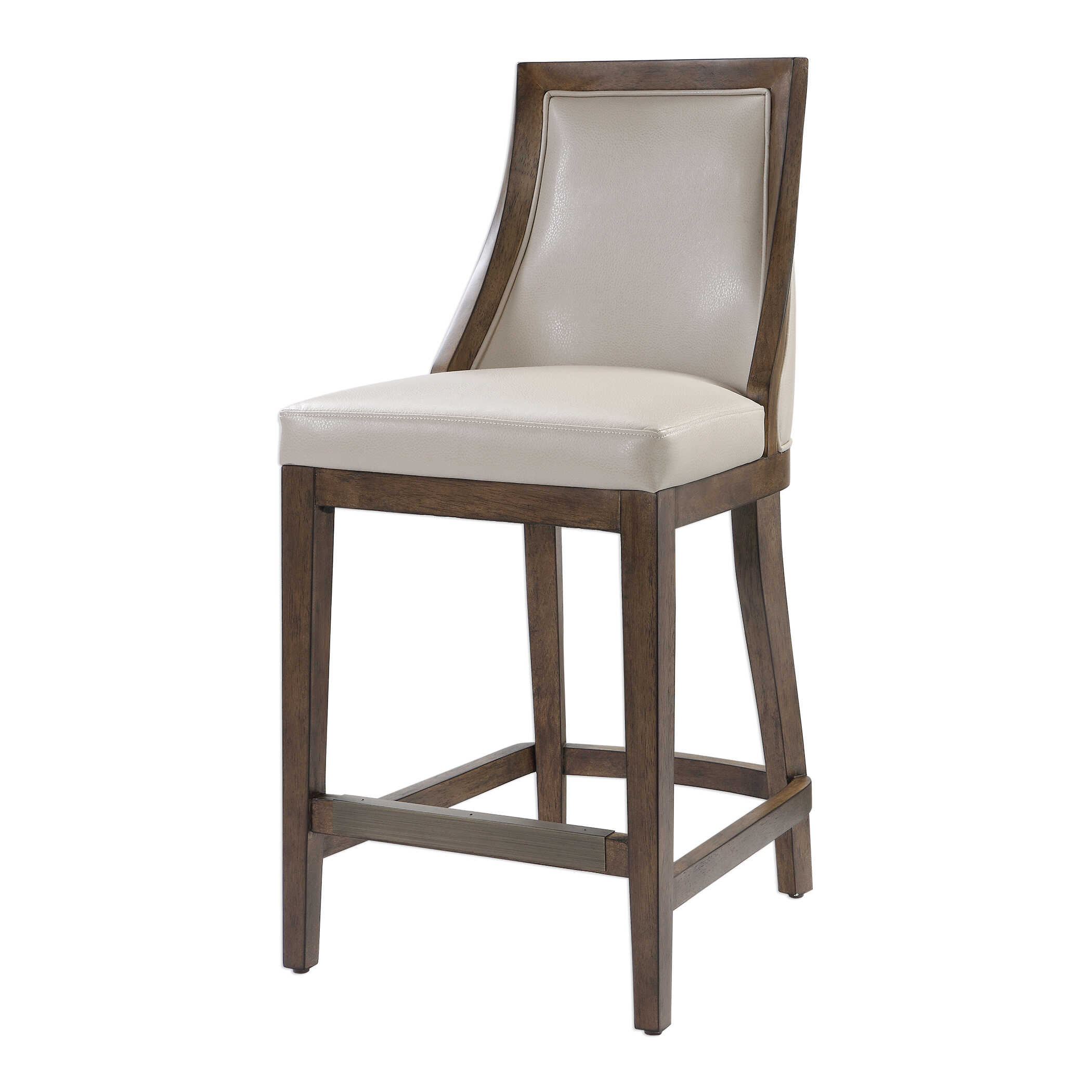 Purcell Leather Counter Stool, Furniture by Uttermost, 19" width x 40" height x 22" depth View 4