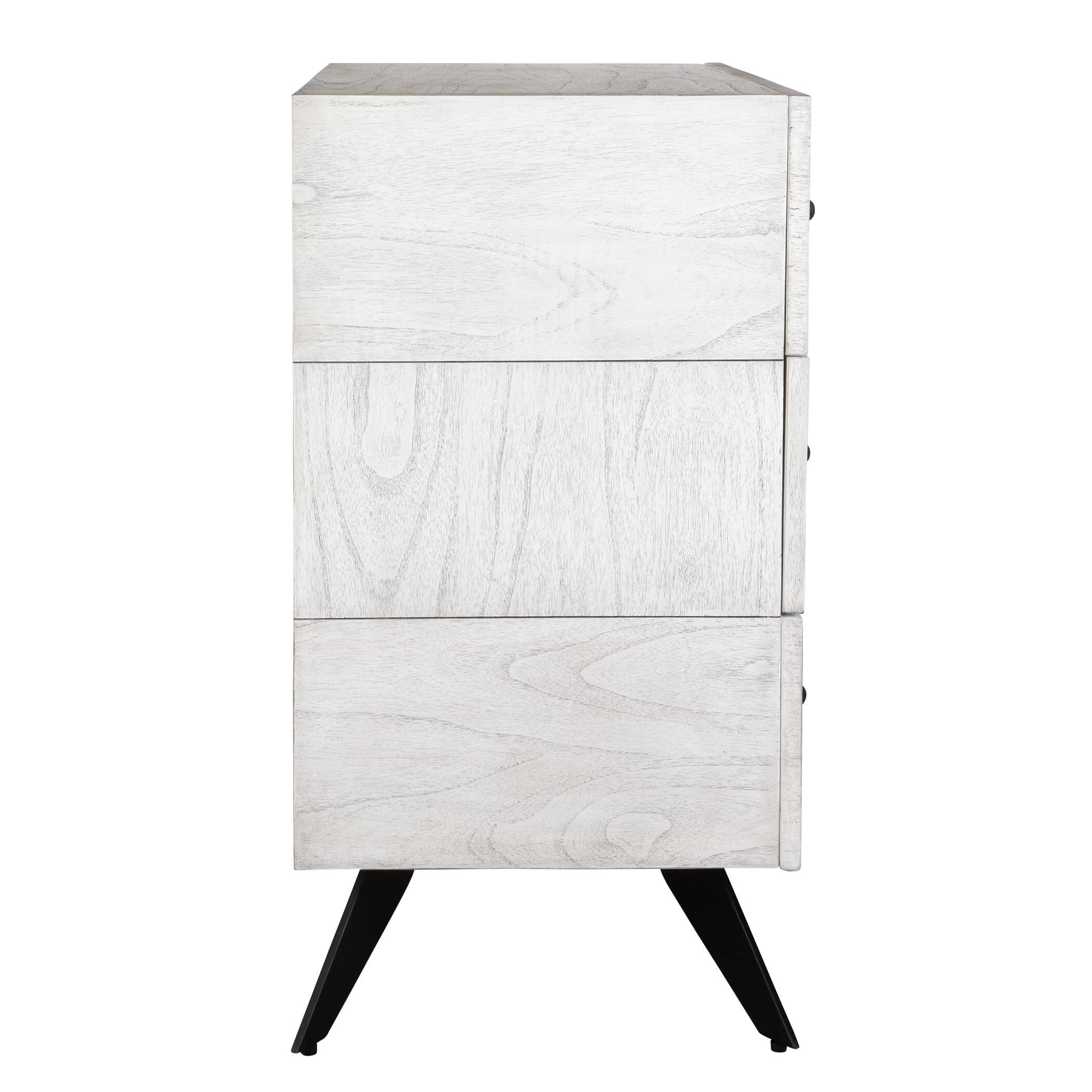 Vivi 3 Drawer White Chest, Furniture by Uttermost, 32" width x 34" height x 18" depth View 6