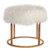 Stud PoufGold LeafWhite Fur, Seating by Global Views, 21.5" height thumbnail 4