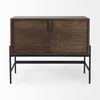 Glenn 38L x 16W x 30H Dark Brown Wood with Black Iron Frame, 2 Door Accent Cabinet, Cabinets & Chest by Mercana, 37.5" length x 16" width x 30" height thumbnail 4