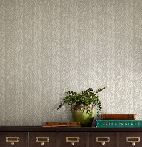 Fractured Herringbone Light Brown Wallpaper