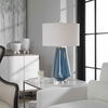 Pescara Teal-Gray Glass Lamp, by Uttermost, 17" width x 28.25" height x 17" depth thumbnail 2