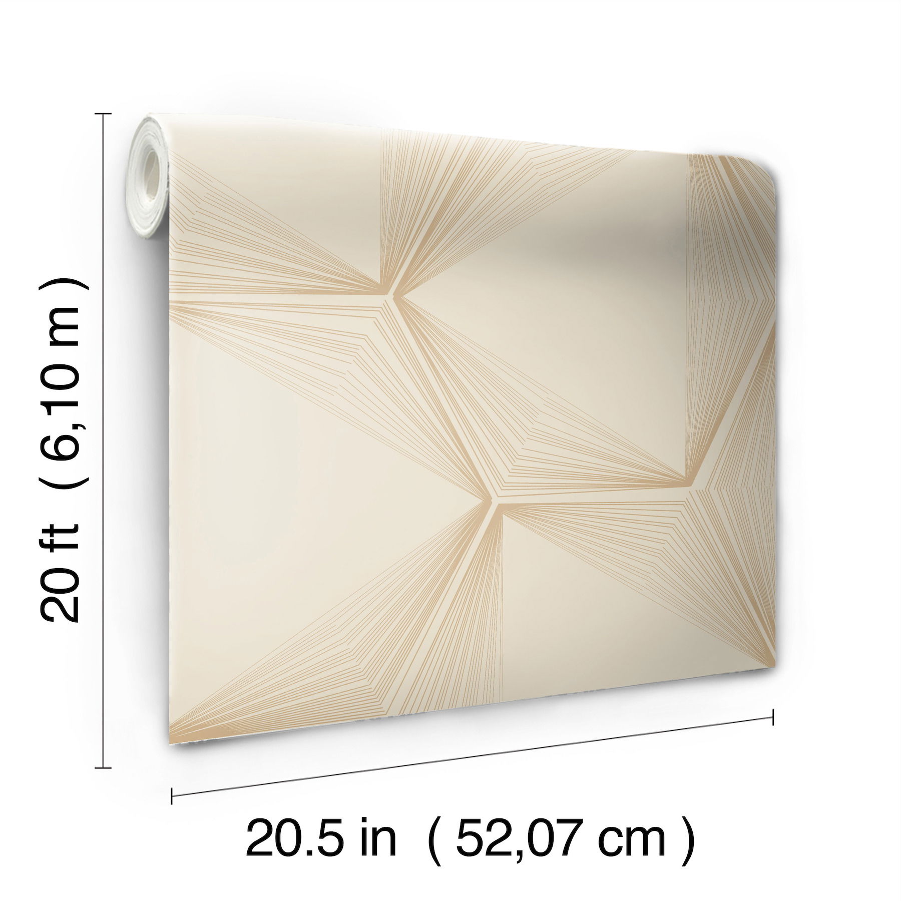 Honeycomb Sand & Gold Peel & Stick Wallpaper large image 