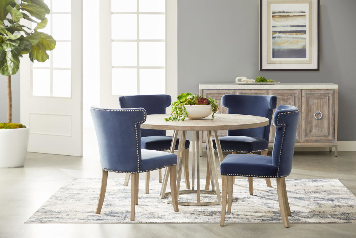 Turino 54' Round Dining Table Wood Top, by Essentials for Living, 54" width x 1.5" height x 54" depth View 9