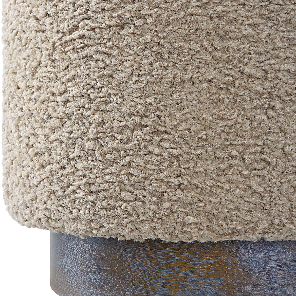 Avila Latte Round Ottoman, by Uttermost, 16" width x 18" height x 16" depth View 5