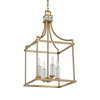Montreal 4 Light Brass Lantern Pendant, by Uttermost, 13.87" width x 27.75" height x 13.87" depth thumbnail 3