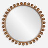 Cyra Wood Beaded Round Mirror, by Uttermost, 3'8" width x 3'8" height x 2.5" depth thumbnail 1
