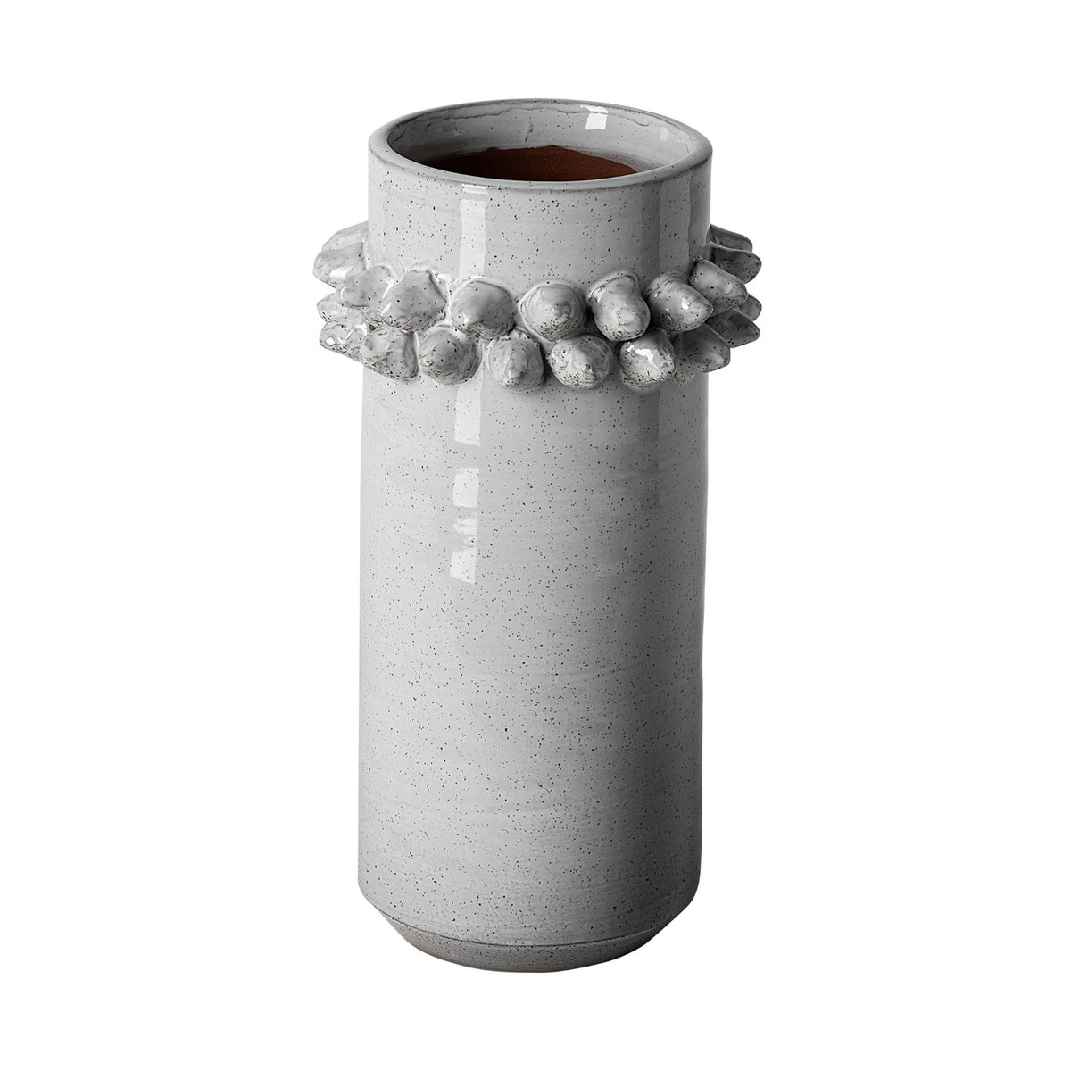 Farmhampton Large Gray Spoked Ceramic Vase, by Mercana, 5.71" length x 5.71" width x 11.02" height View 8
