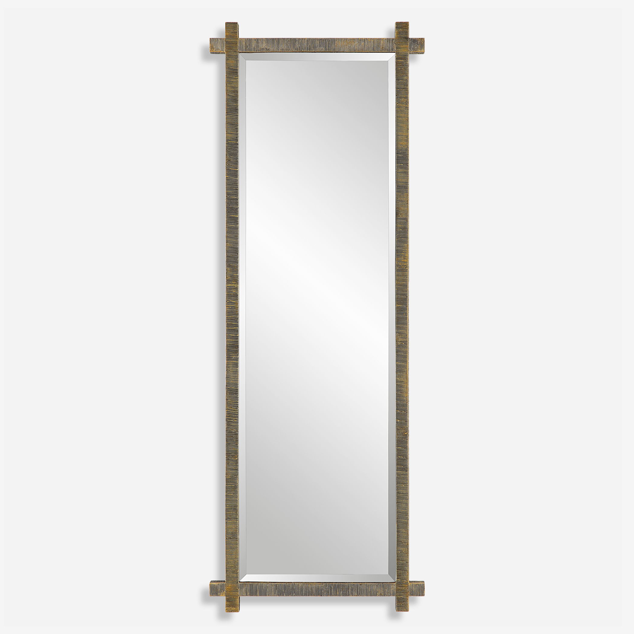 Abanu Ribbed Gold Dressing Mirror large image 