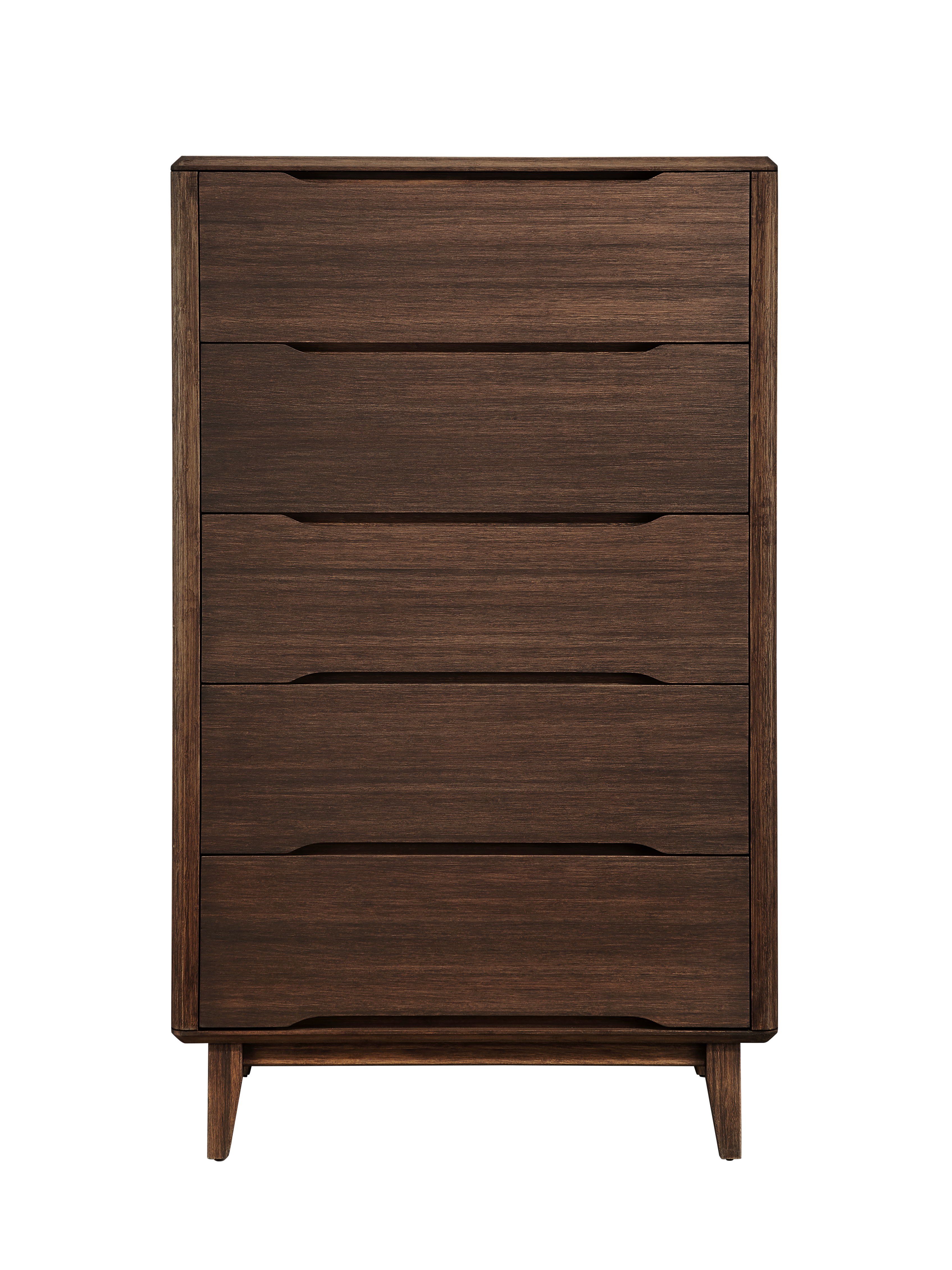 Currant Five Drawer High Chest, Oiled Walnut, Dresser by Greenington, 19" length x 32" width x 52" height View 2
