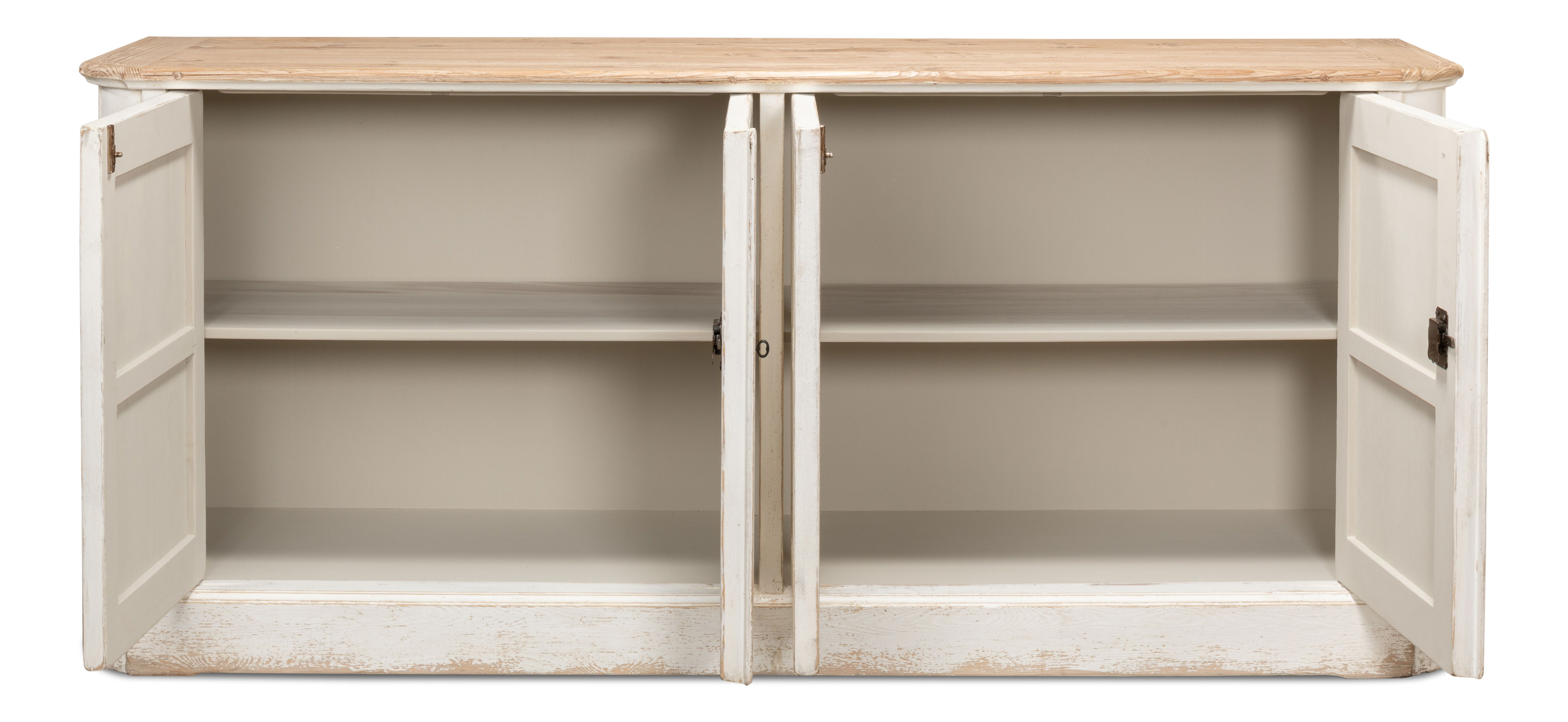 Antique Whitewash Sideboard  4 Door large image 